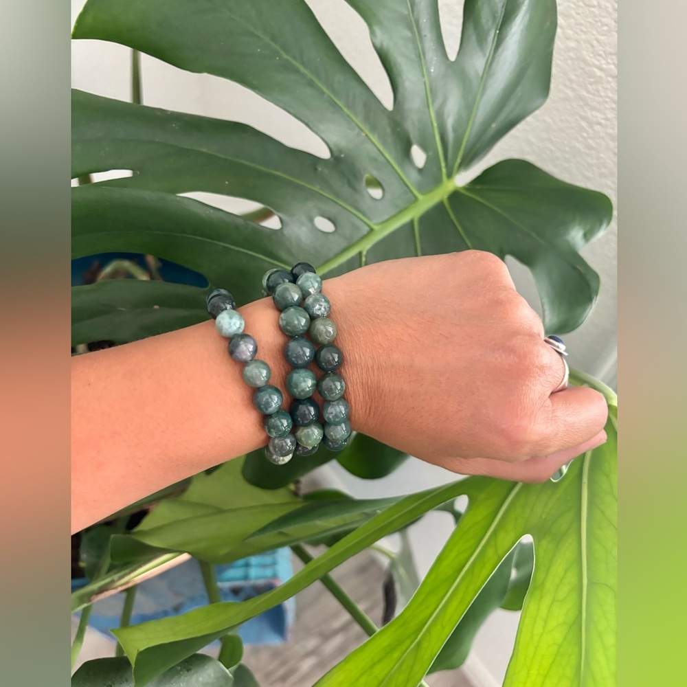 Moss Agate bracelet (one) - Picture 2 of 3
